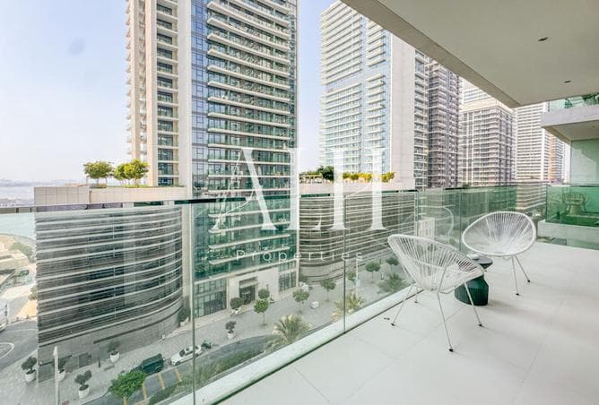 Private balcony over Dubai Harbour towers